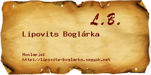 Lipovits Boglárka névjegykártya